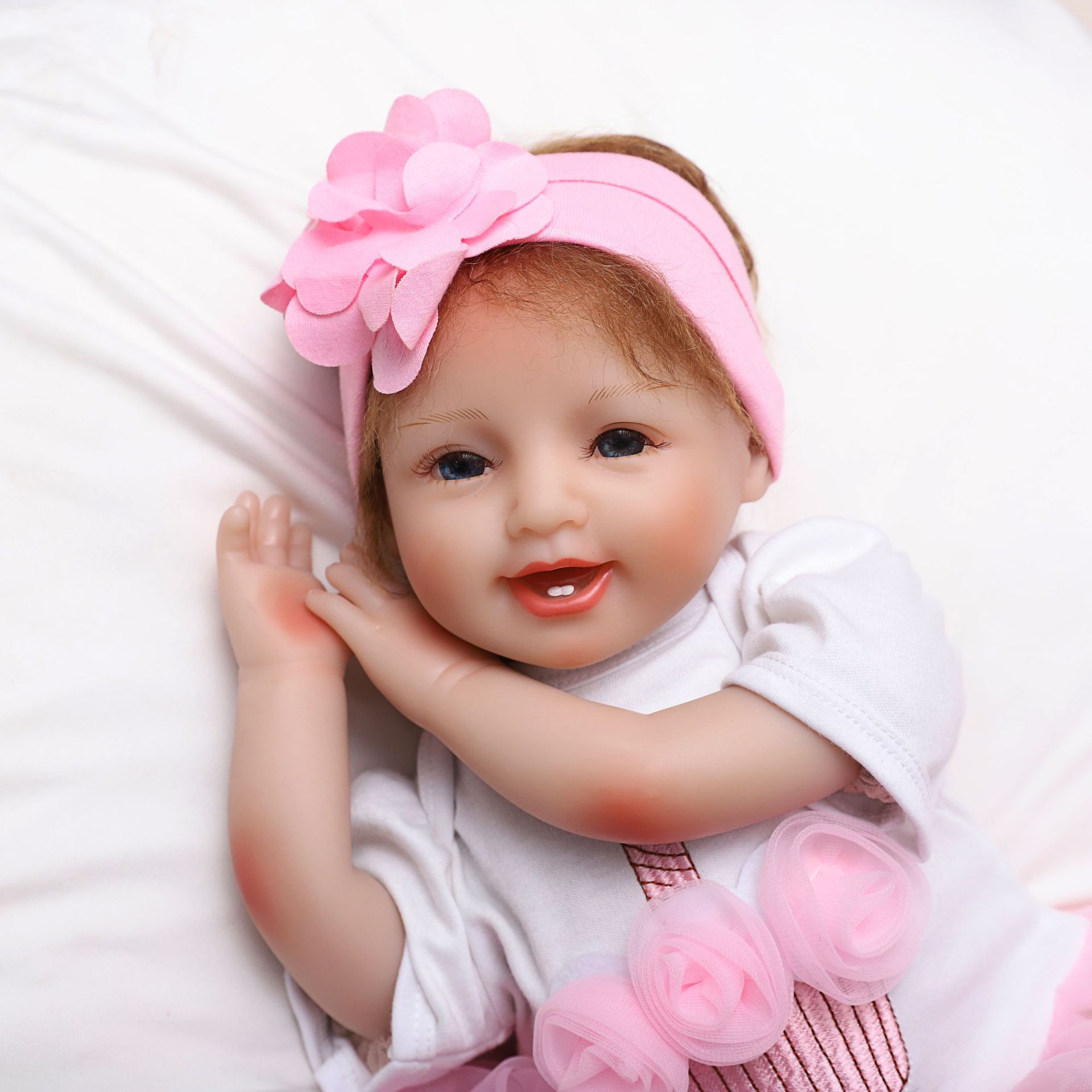 (2개) 국경 간 베스트 셀러 55CM 시뮬레이션  재탄생 인형 아마존 EABY 소녀 장난감 소프트 고무 공장 폭발