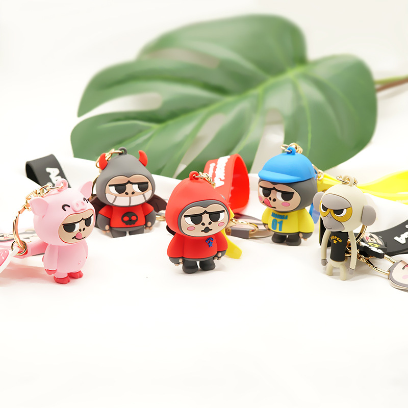 卡通屁屁猩钥匙扣挂件 可爱创意车钥匙挂件男女书包背包挂饰公仔