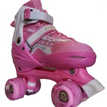 双排四轮溜冰鞋轮滑鞋全闪光二合一 双排可调节成人初学者旱冰鞋