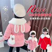 Winter children's long warm down jacket, western style, mid-length
