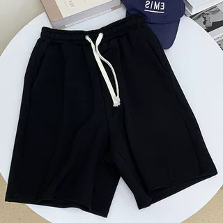 韩版纯色阔腿运动裤女夏季薄款宽松显瘦休闲百搭短裤潮ins情侣款