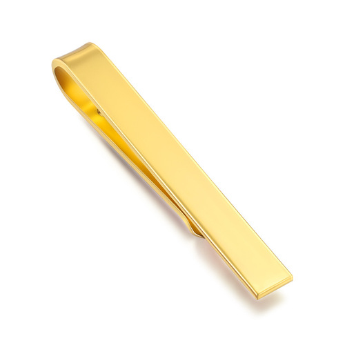 High quality brass laser LOGO men's business silver tie clip casual simple gold tie clip