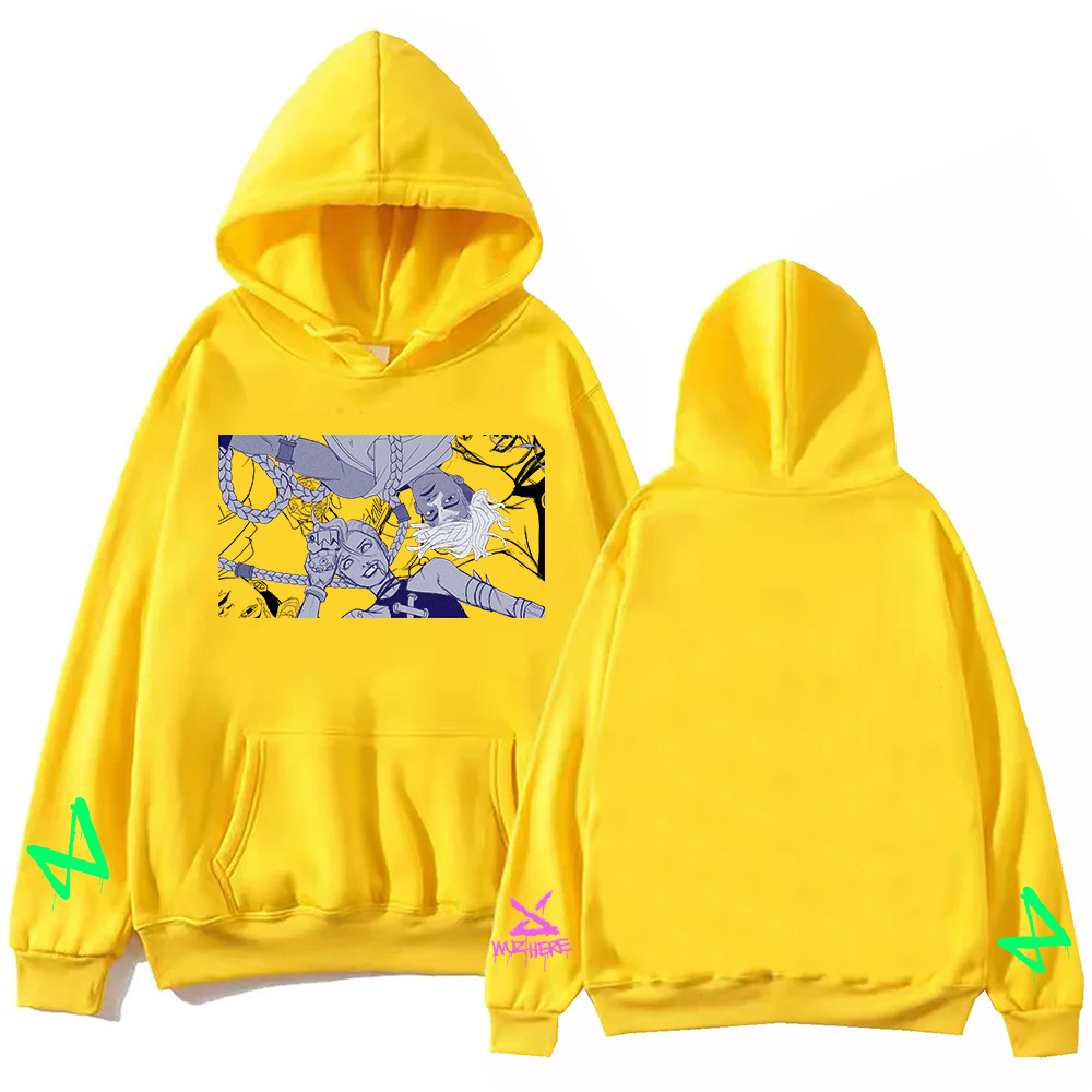 Arcane Ekko & Jinx Firelights Hoodie Harajuku Pullover Tops