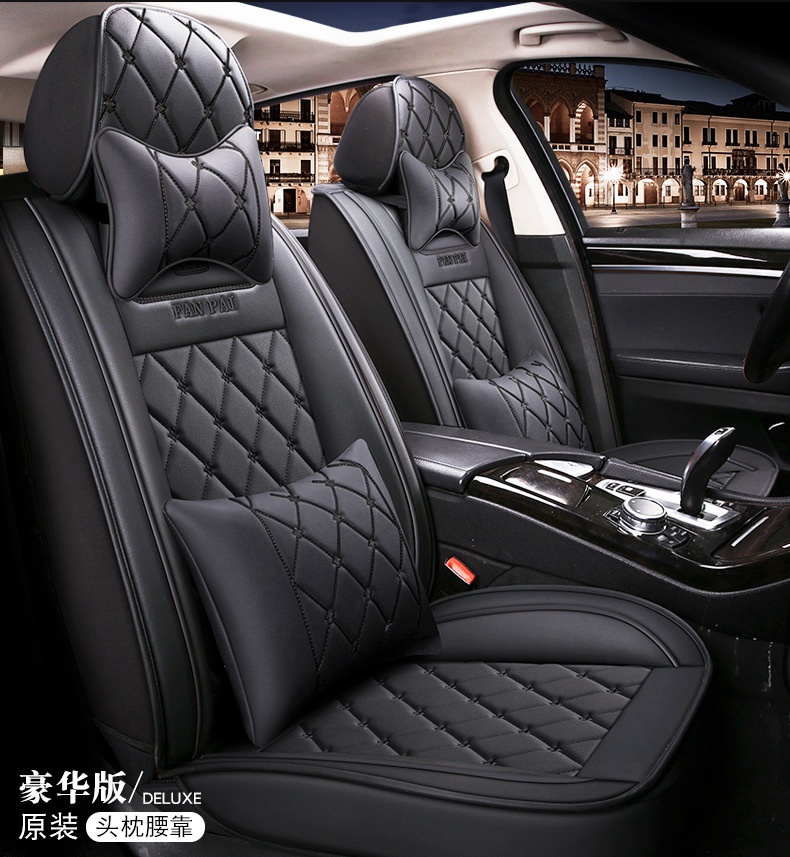 New Amazon Crown Full Leather All-Season Comfortable Breathable Wear-Resistant Cushion Car Seat Cushion Cover Foreign Trade Wholesale