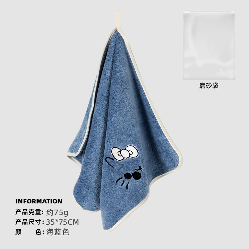 Toalla de terciopelo coral engrosada fuerte absorbente de secado rápido toalla de cara linda toalla de secado de pelo del hogar toalla de secado al por mayor