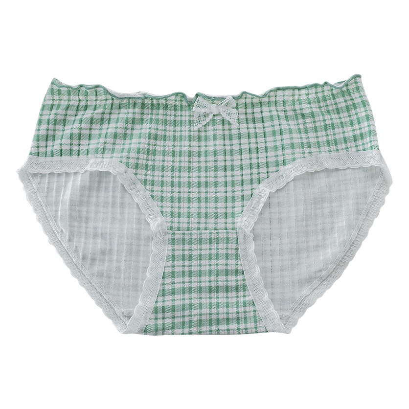 Nueva ropa interior de mujer verano puro algodón Mediados de cintura verde fresco pastoral floral chica estudiante antibacteriano japonés estilo simple image 1