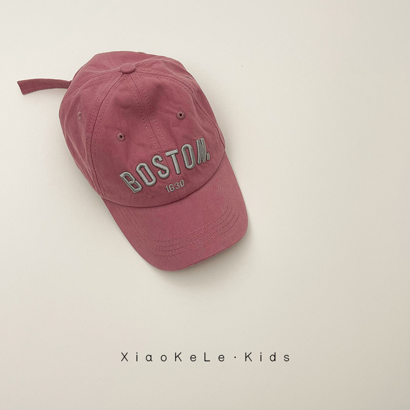 ins sombrero para niños bordado coreano sombrero de béisbol primavera y otoño 2 años de niño sombrero de lengua de pato niñas estilo extranjero moda versátil