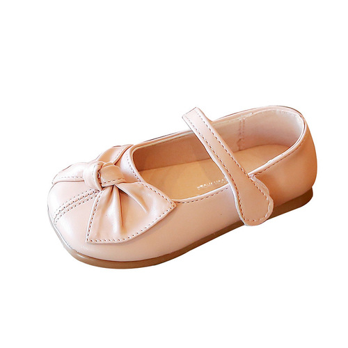 Girls Leather Shoes 2024 Spring and Autumn New Children's Bow Princess Shoes Korean Style Baby Girls Fashion Soft Sole Shoes