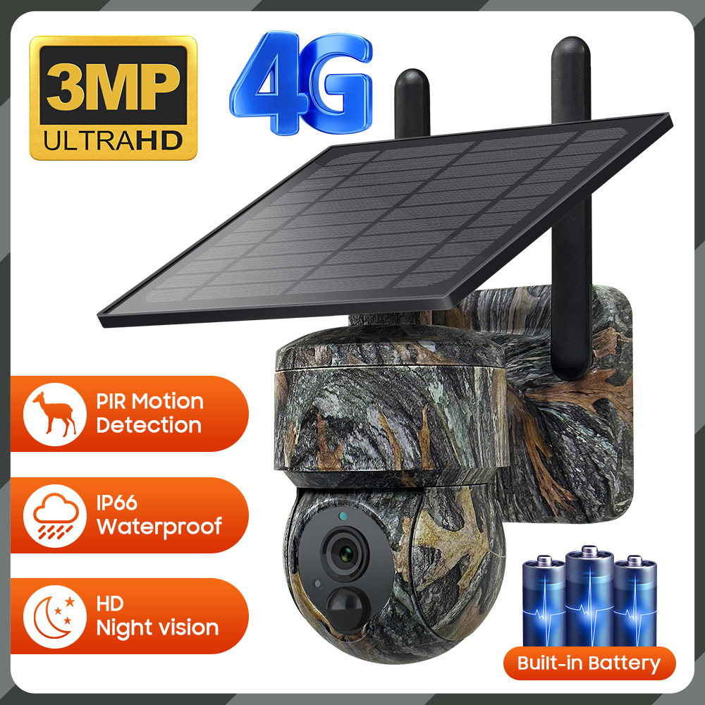 UBOX camuflaje 4G Cámara Solar bajo consumo de energía HD visión nocturna a todo color al aire libre impermeable netless Monitor