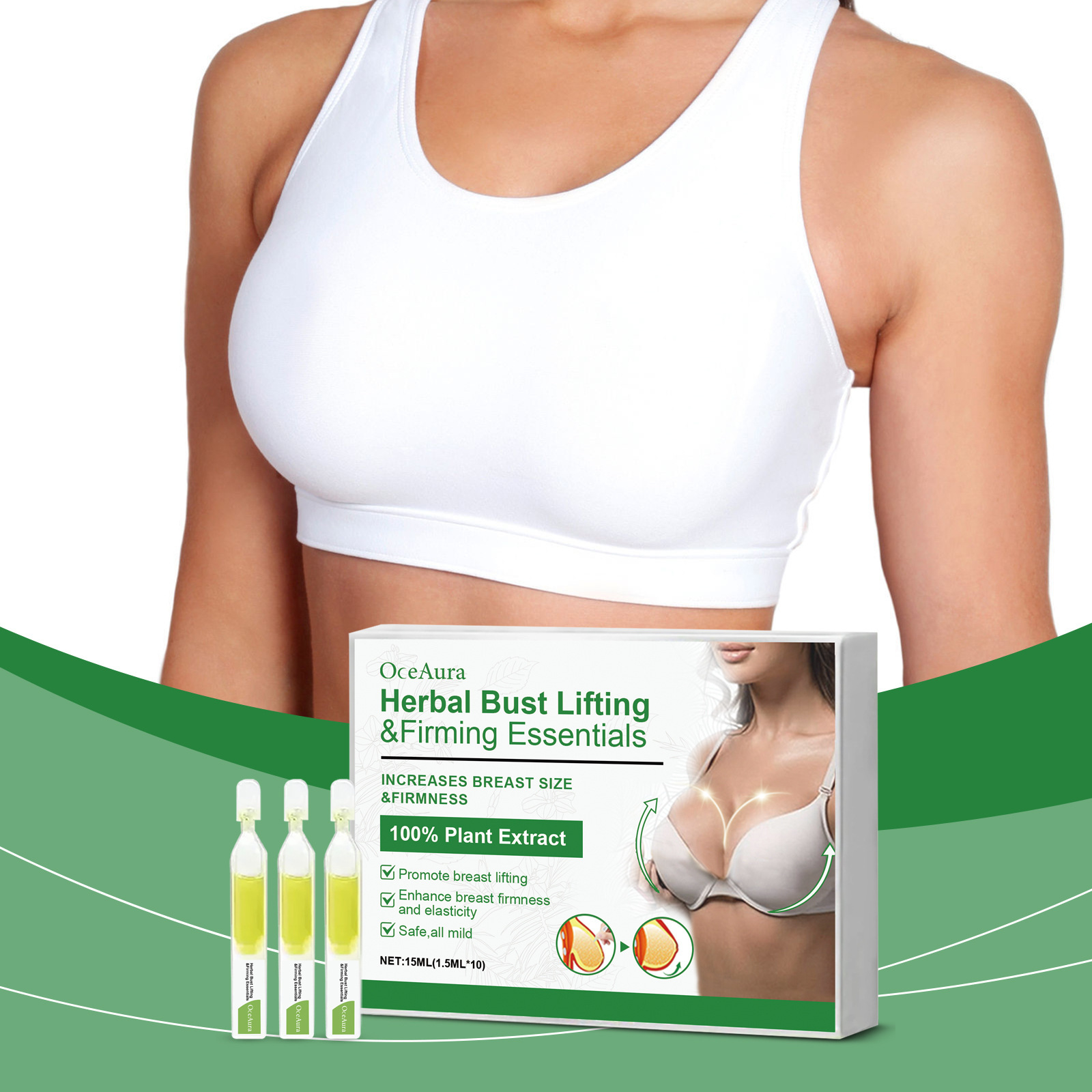 Oceaura Breast Massage Essence Daily Massage for Women to Enhance the Fullness of the Chest with Herbal Essence