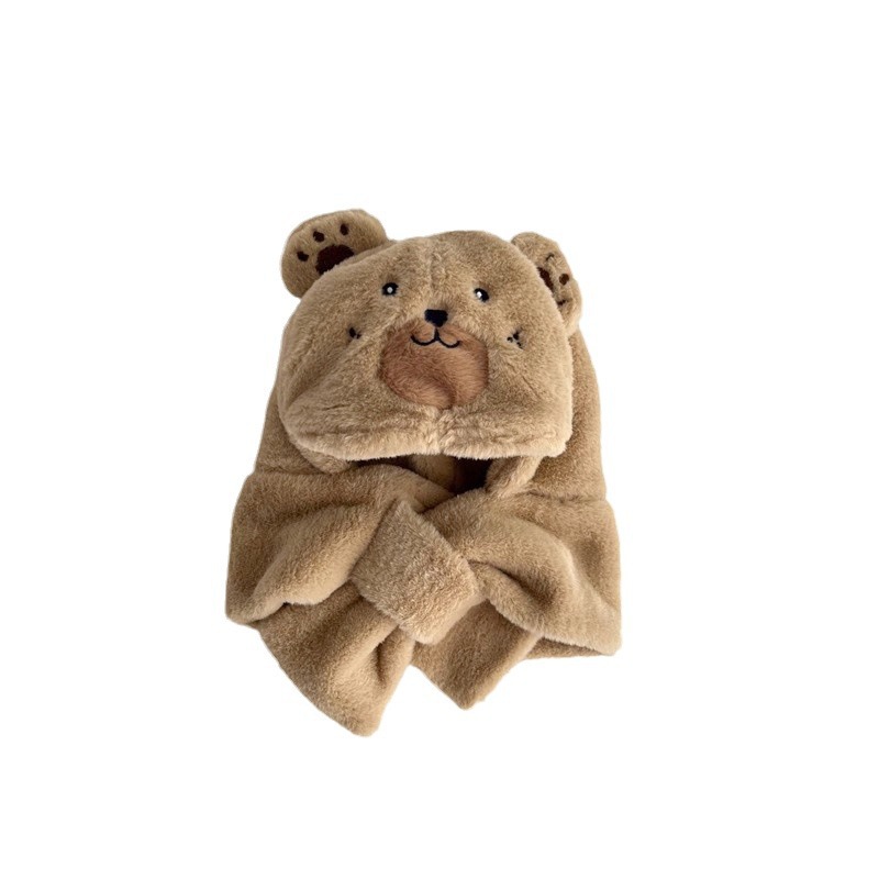 Baby hat scarf one winter plush baby face protection cute super cute ear protection hats for men and women children_voghion.com