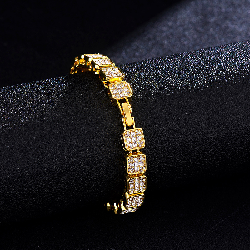 Cadena de azúcar helada con diamantes geométricos y joyas de Instagram de moda para mujer_voghion.com