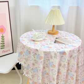 一件代发网红ins风格子卡通碎花桌布绒布少女学生书桌布餐桌茶几