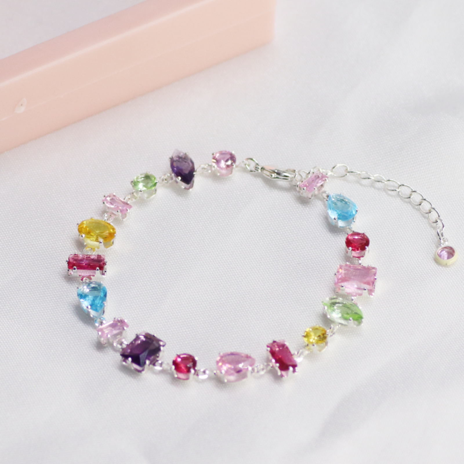 Dopamine Candy Color Zircon Bracelet Female Temperament Sweet Unique Personality Fashion Temperament All-match Bracelet Bracelet
