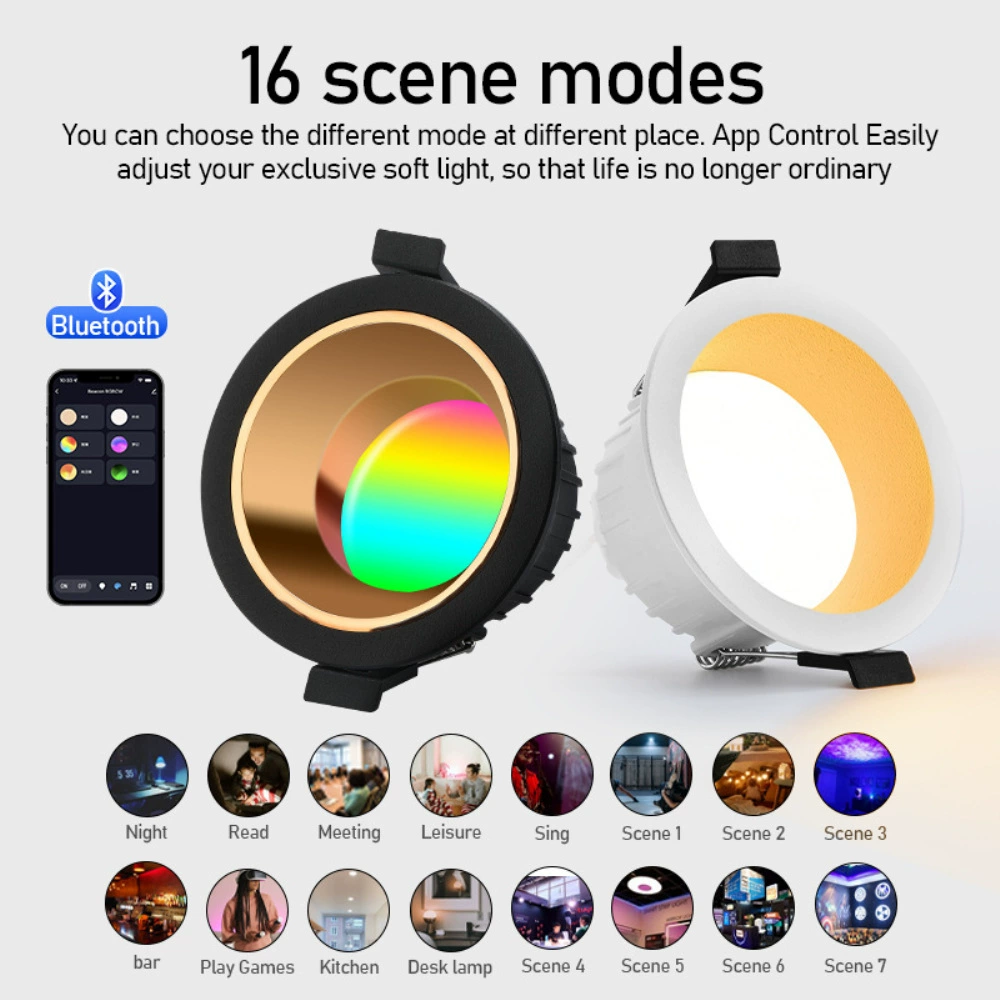 Люминесцентная (LED) подсветка Tuya Smart Downlight с прямым Bluetooth-подключением, без сетевого подключения