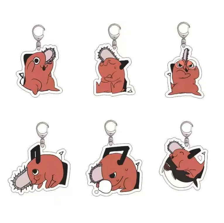 Chainsaw People Surrounding Acrylic Keychain Pochita Pendant Bookbag Buckle Secondary Cute Accessories Creative Gift