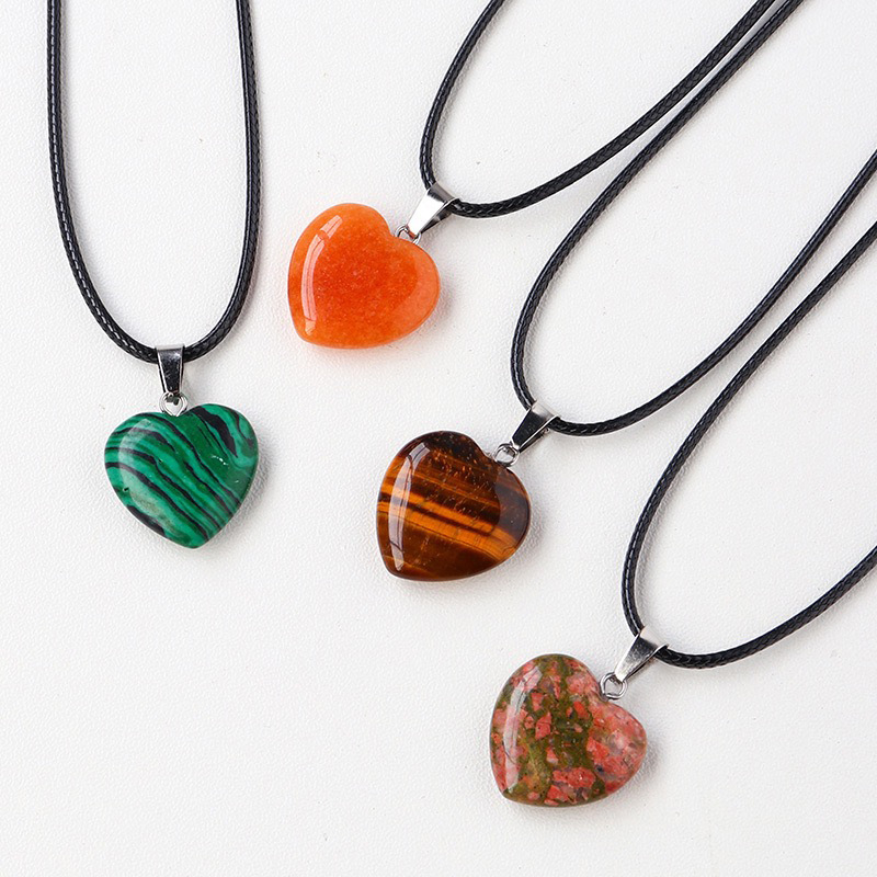 Heart Shape Pattern Polishing Design 1 Piece 20*20mm Natural Stone Heart Shape DIY Jewelry Accessories Pendant