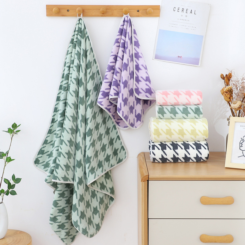 Special Offer Coral Velvet Absorbent Towel Bath Towel Set Soft Adult Student Home Daily Use Gift Two-Piece Set