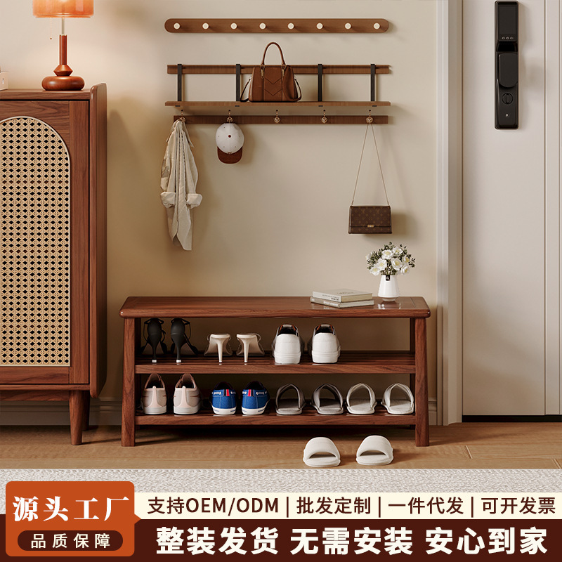 座れる多層式靴棚と靴交換用ベンチ一体型、玄関ドア収納ラック、家庭用収納、シンプルな靴箱|undefined