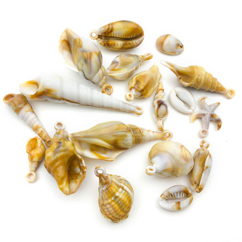 1 Acrylic Sea Shell Natural Dual Color Cloud Pattern Small Snail Pendant DIY Necklace Bracelet Keychain Material