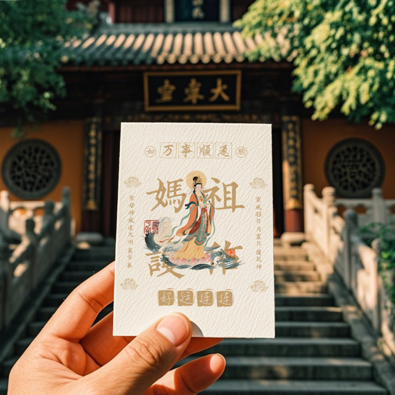 妈祖開韵手工创意贴逢考必过招财桃花好运连连文创中国风手机贴纸|undefined