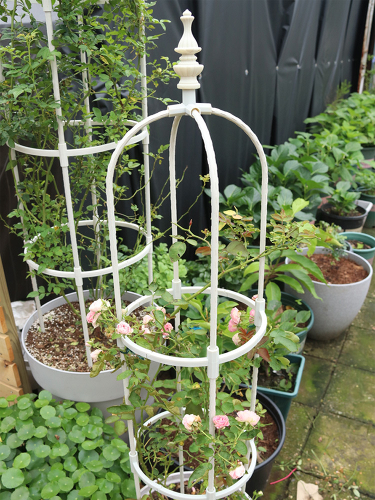 Gardening vines, roses, green roses, climbing pergolas, plant U-shaped plastic-coated steel tube flower stands, pillars, rose potted flower stands