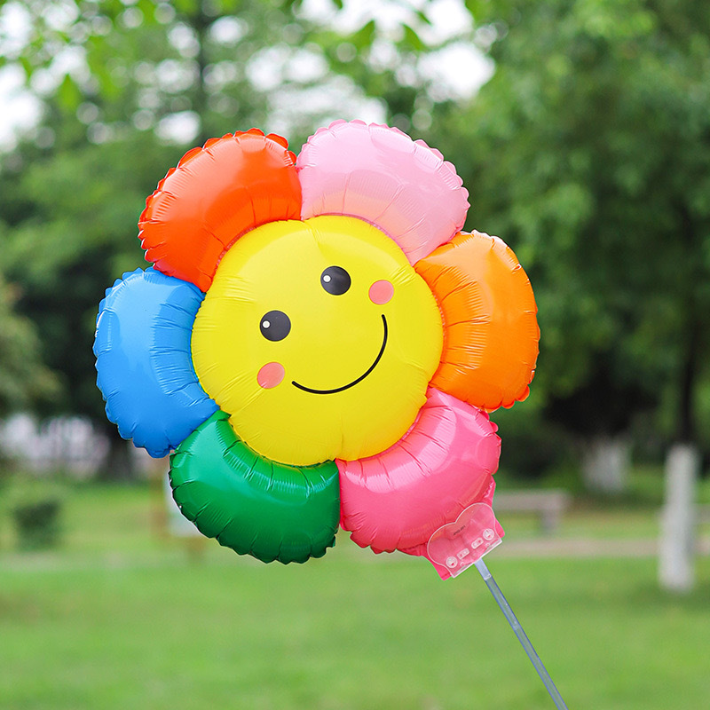 Inscripción Día del Niño Clip Globo Palo de mano Gran variedad de linda película de aluminio globo de dibujos animados empuje al por mayor