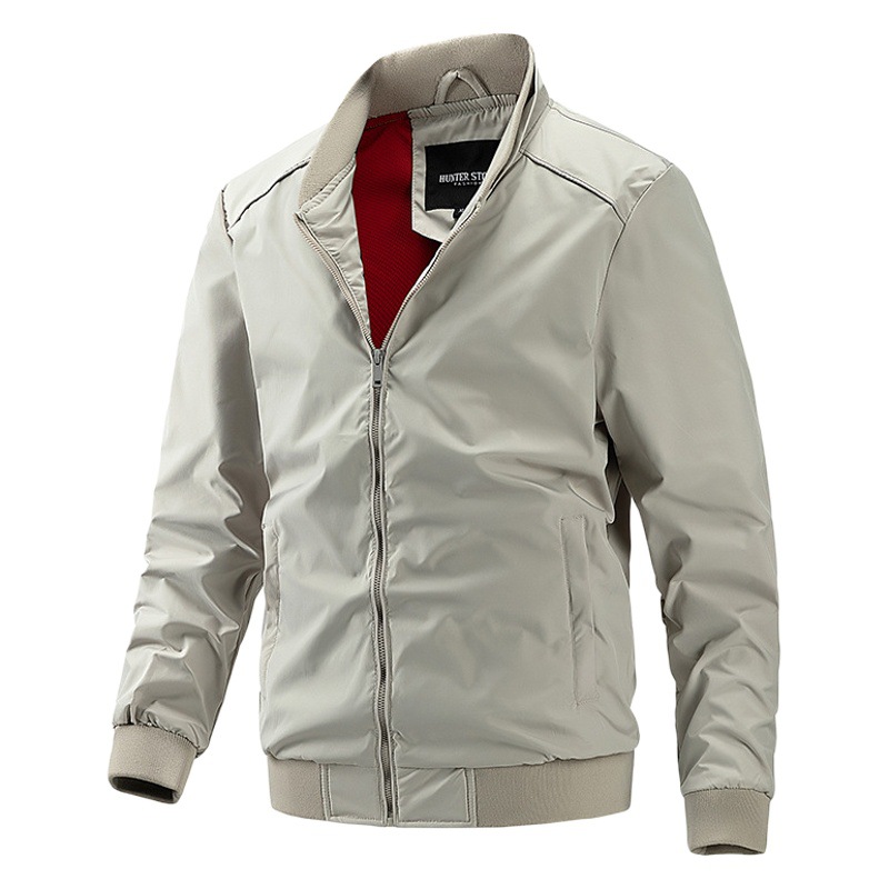 Chaqueta Casual Ligera con Cuello Alto para Hombre de Poliéster Resistente al Desgaste para Negocios y Ocio image 1