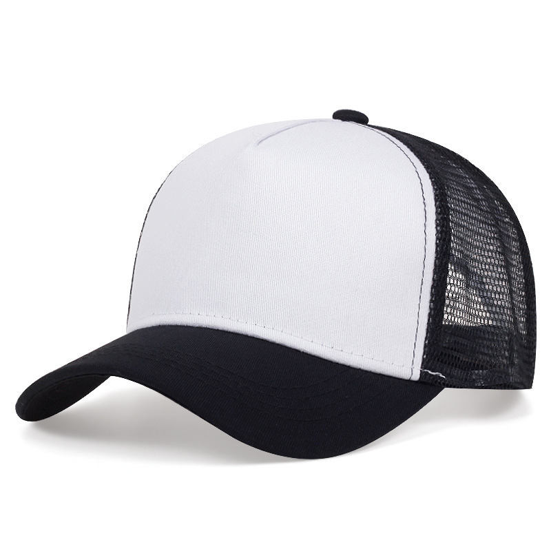 Unisex Basic solid color light plate breathable baseball cap Summer sunnet hat five piece hat Trucker hat_voghion.com