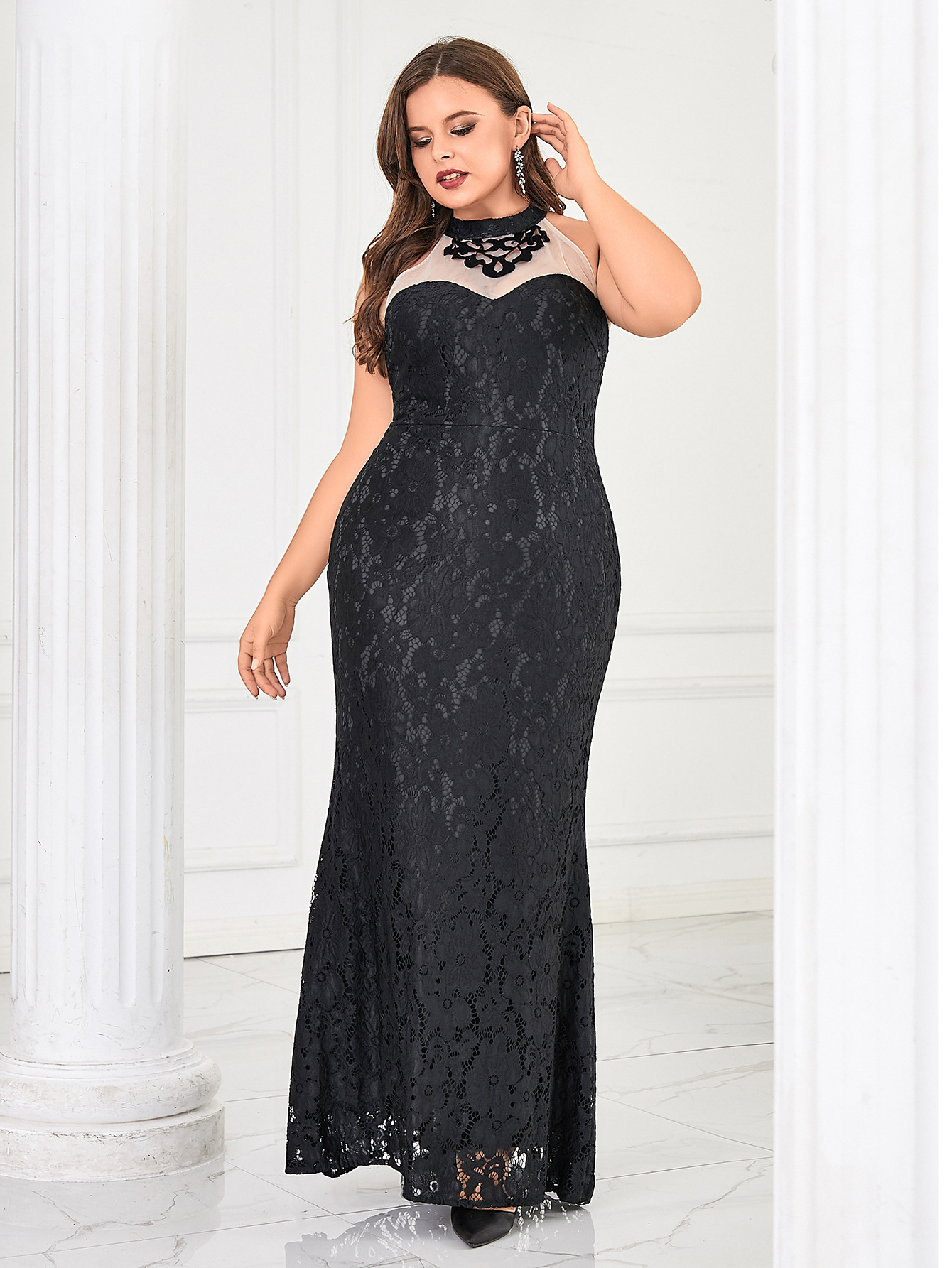 Ropa de mujer de comercio exterior 2022 verano nuevo temperamento de la moda coreana elegante vestido de encaje de cola de pez estilo cheongsam delgado