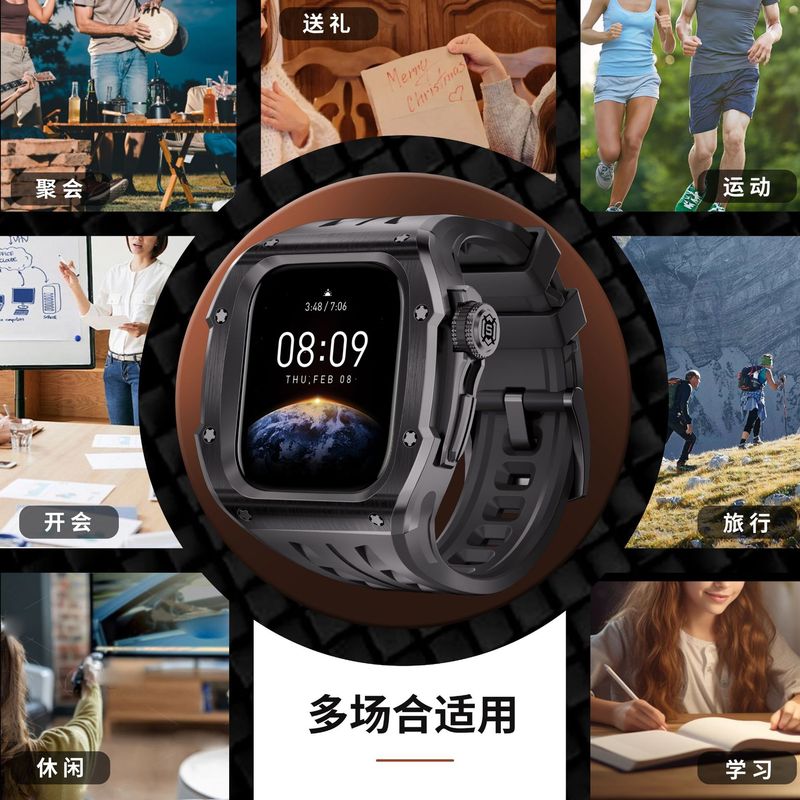 国境を越えた起爆金はappleiwatchseries 10 46mm金属転倒防止腕時計の全包保護ケースに適用される|undefined