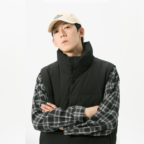 Winter solid color vest with down