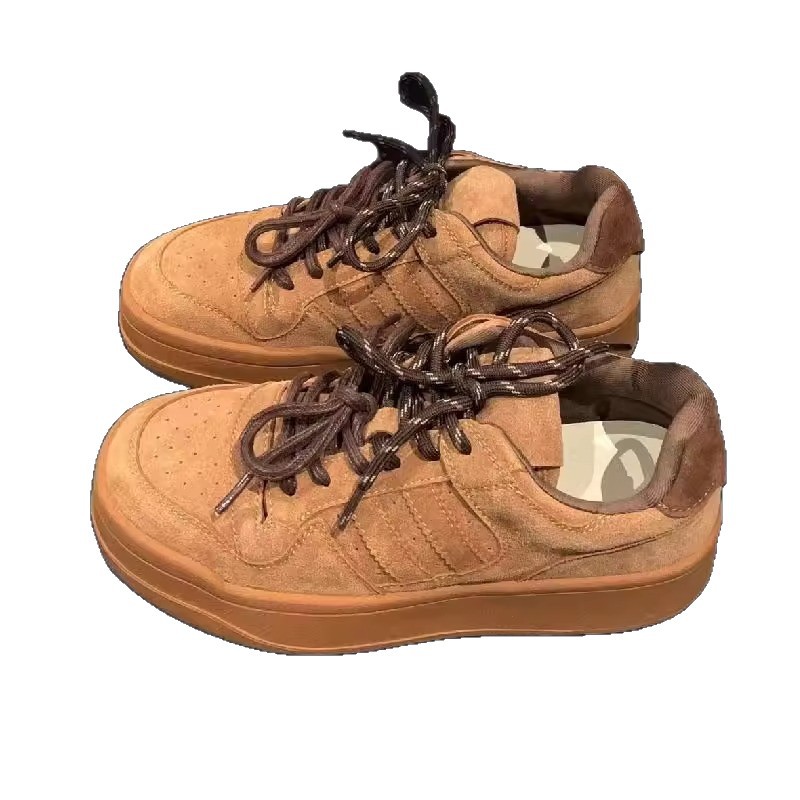 Zapatos blancos de suela gruesa de cuero para mujer 2025 nuevos zapatos de entrenamiento alemanes de punta redonda con cordones zapatos deportivos casuales zapatos transpirables de todo fósforo