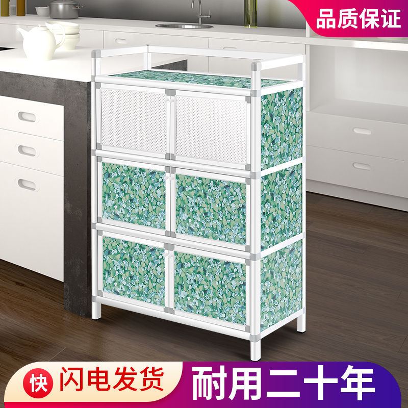 Kitchen Cabinet Simple Assembly Multi-layer Storage Cabinet Rust-free Sideboard Cupboard Rental Room Storage Tableware Cabinet