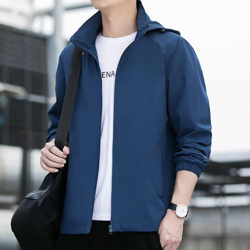 New autumn and winter outdoor sports and leisure jacket for men, featuring a windproof, detachable hood, and a fleece-lined softshell design New autumn and winter outdoor sports and leisure jacket for men, featuring a windproof, detachable hood, and a fleece-lined softshell design