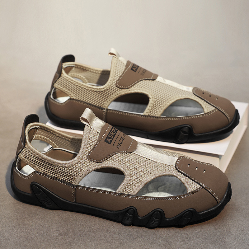 Zapatos de hombre de verano nuevo agujero sandalias hombre hueco agujero respirado zapatos de conducción sandalias de moda hombre image 9