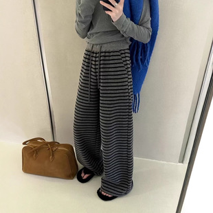 Striped Wide-leg Pants Women's 2025 Spring New Loose Casual Straight Casual Pants