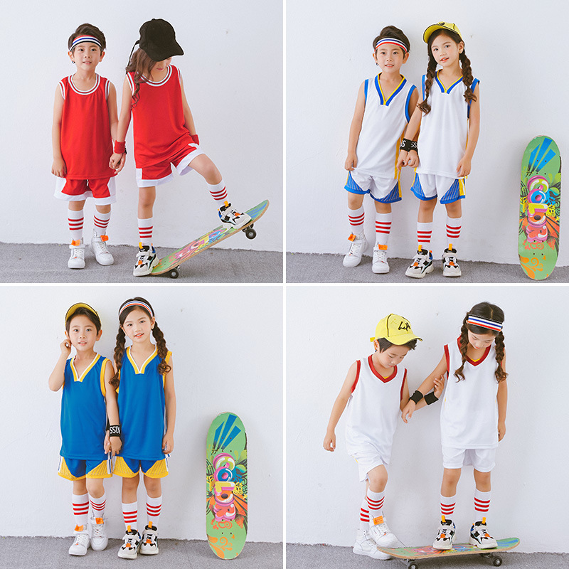 Children's Basketball Suit Small and Medium-sized Children's Jersey Boys and Girls Baby's Sportswear Primary School Students' Training Clothing Competition Seal
