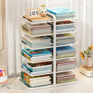Desktop Bookshelf Kidsren's Student Book Storage Rack Subject Classification Layered Bookshelf File Rack Desk Storage Rack