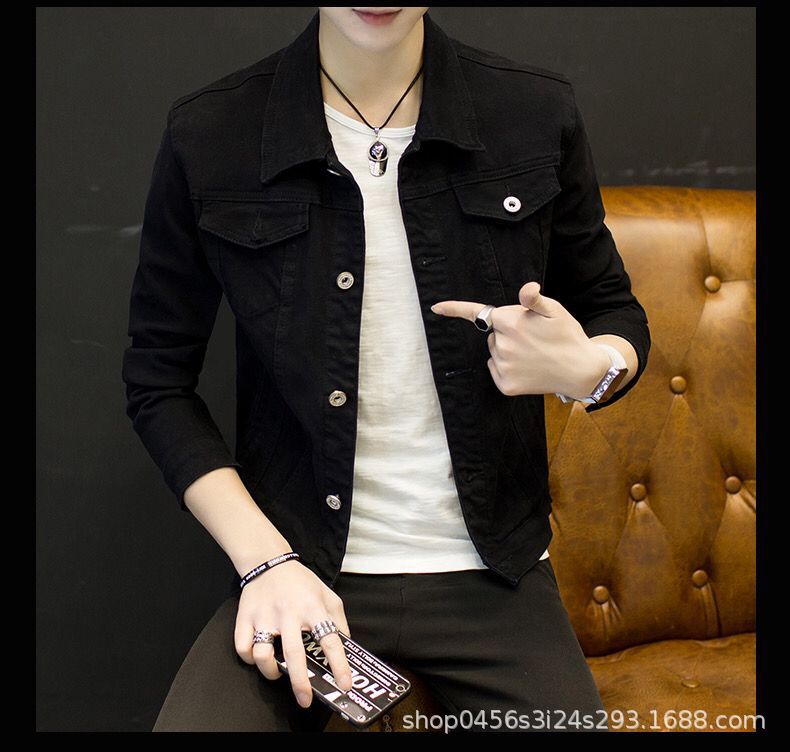 Chaqueta casual de los hombres de primavera y otoño ropa de trabajo chaqueta de mezclilla chaqueta de moda coreana chaqueta más tamaño chaqueta delgada