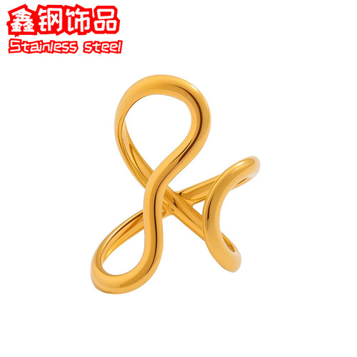 Best-selling stainless steel open ring 304 material adjustable 18K titanium steel ring handmade jewelry wholesale