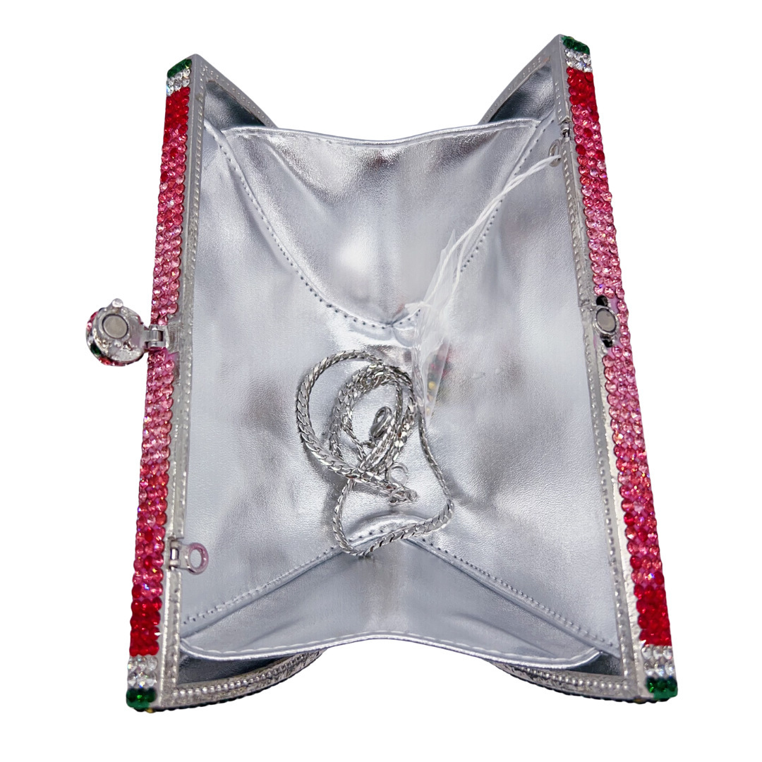 Clutch cross-border sandía con diamantes bolsas de cena Europa y América vestido de fiesta bolsas de noche lujosas bolsas de mano de diamantes de agua