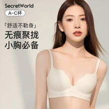 内衣女小胸聚拢舒适无钢圈收副乳防下垂提拉无痕美背性感文胸罩夏