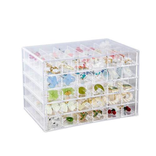 【】Stringing Bead Storage Box Handmade DIY Material Glass Beads Transparent Acrylic Multi-Compartment Decorative Nail Art Box