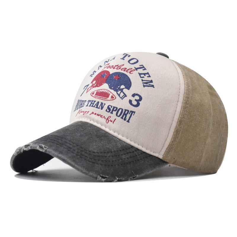Comercio exterior nuevo Denim lavado apenada gorra de béisbol carta de impresión gorra de béisbol grande bordado hip hop sombrero casual cap