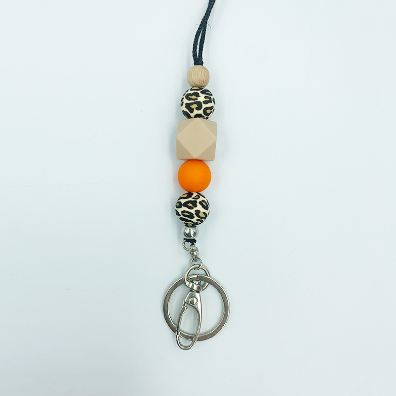 Amazon nuevo collar de insignia versátil maestro enfermera ID de estudiante Cordón de identificación de silicona con cuentas cordón llavero