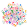 Acrylic Drip oil letter beads color transparent single beads loose bead signature bead DIY accessories puzzle English beads