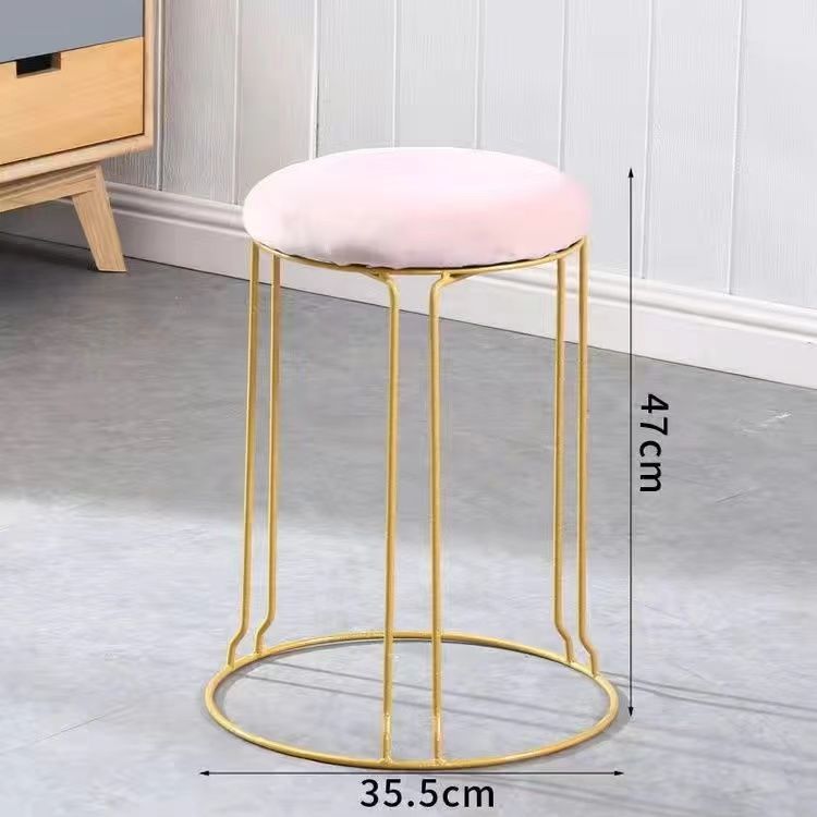 라이트 핑크 스웨이드 46cm 높이 6열 골드 다리
