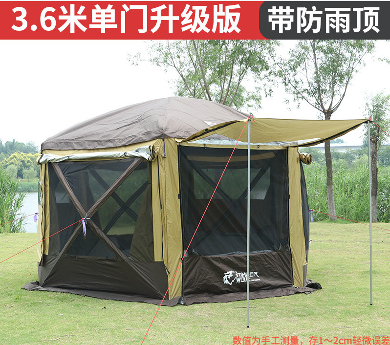 六角形テント、大型キャノピー、自動テント、防風・防雨、結婚式、ビーチ、モンゴルパオ、キャンプ、屋外大型テント|undefined