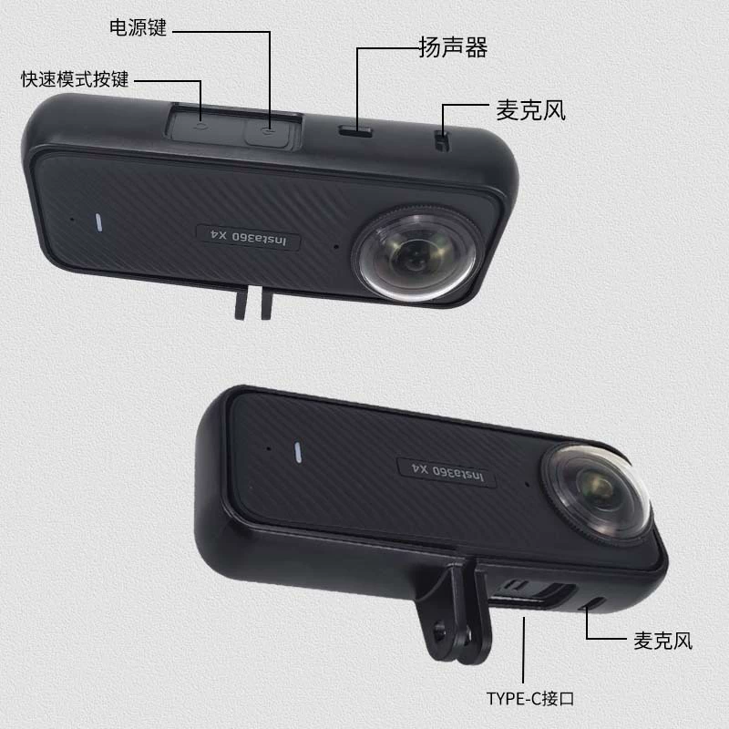 Подходит для корпуса-рамки Shadow Stone Insta360 X4, защитная клетка-кейдж, горизонтальная и вертикальная панорамная рамка для камеры X4
